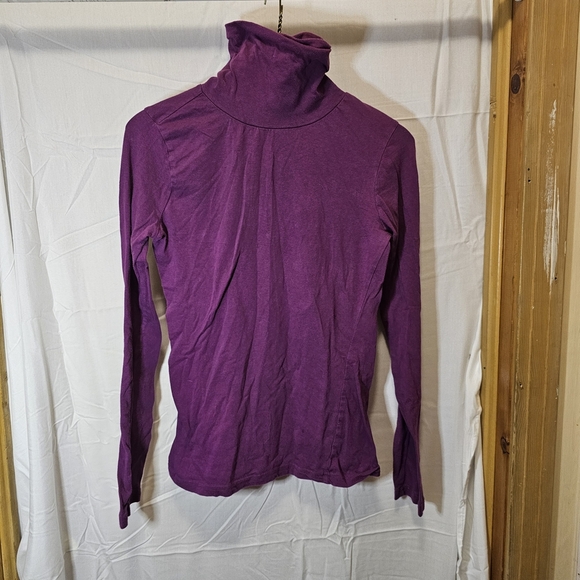 Color Story Women's Long Sleeve Turtleneck in Rich Purple - Picture 1 of 4